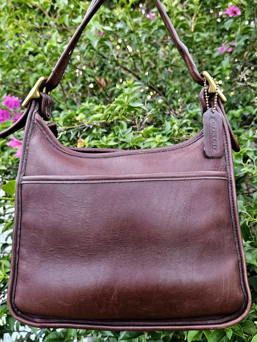 Vintage Coach 9966 Legacy Zip Mahogany Leather Shoulder Crossbody Bag Costa Rica